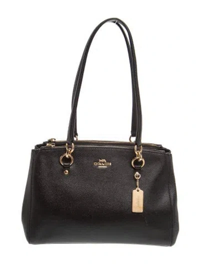 Pre-owned Coach Leather Shoulder Bag In Black