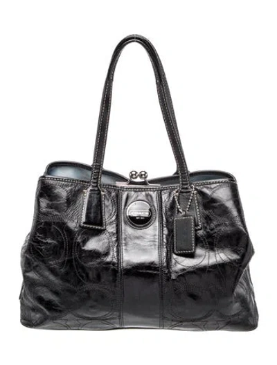 Pre-owned Coach Leather Shoulder Bag In Black