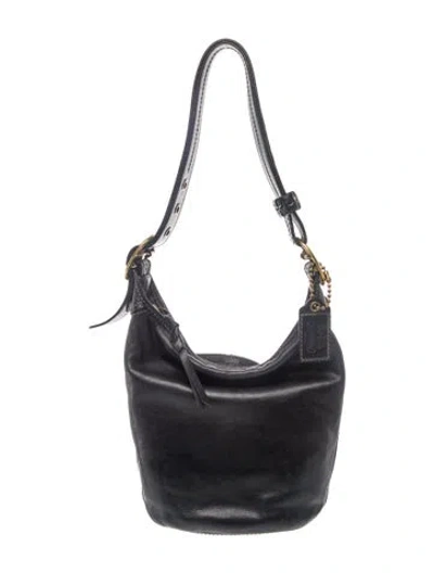 Pre-owned Coach Leather Shoulder Bag In Black
