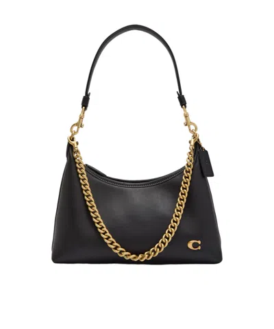 Coach Leather Shoulder Bag In Black