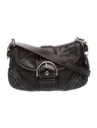 Pre-owned Coach Leather Shoulder Bag In Black