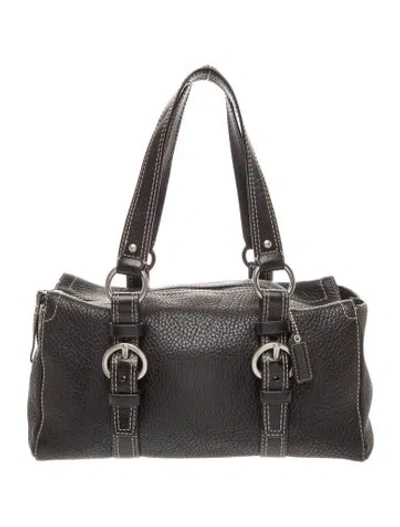 Pre-owned Coach Leather Shoulder Bag In Black