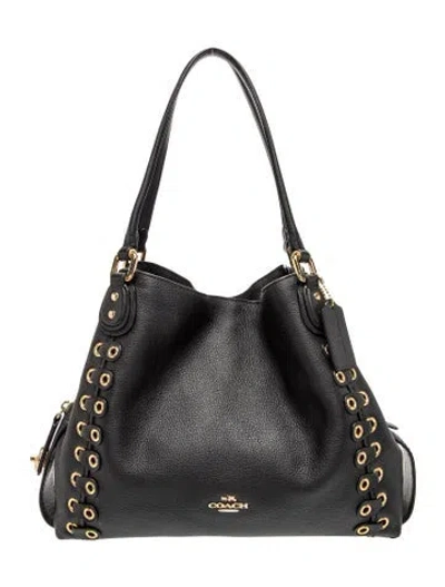 Pre-owned Coach Leather Shoulder Bag In Black