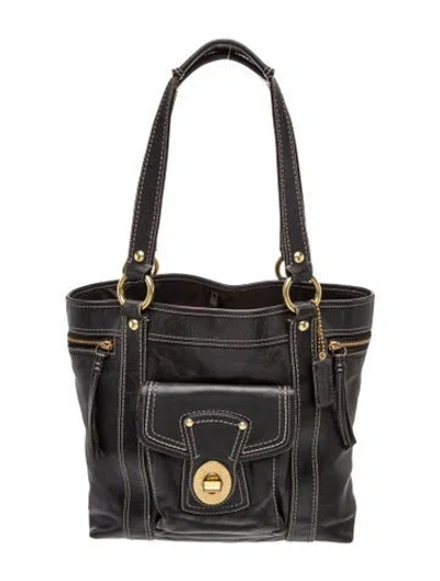 Pre-owned Coach Leather Shoulder Bag In Black