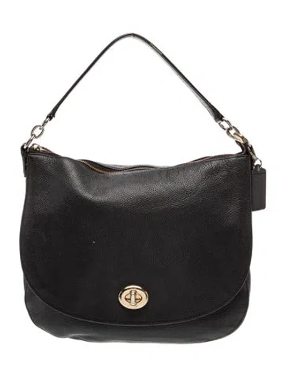 Pre-owned Coach Leather Shoulder Bag In Black/grey