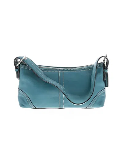 Pre-owned Coach Leather Shoulder Bag In Blue