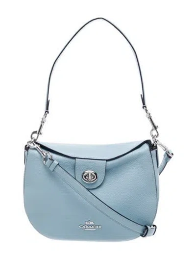 Pre-owned Coach Leather Shoulder Bag In Blue