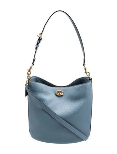 Pre-owned Coach Leather Shoulder Bag In Blue