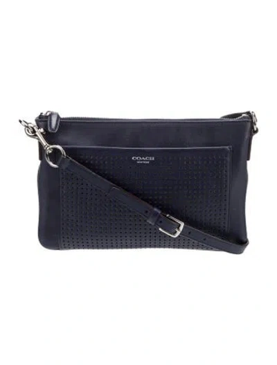 Pre-owned Coach Leather Shoulder Bag In Blue