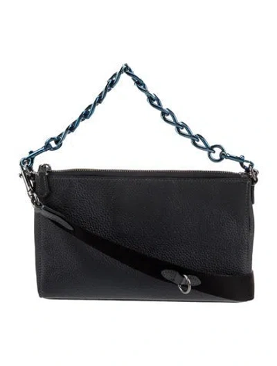 Pre-owned Coach Leather Shoulder Bag In Blue