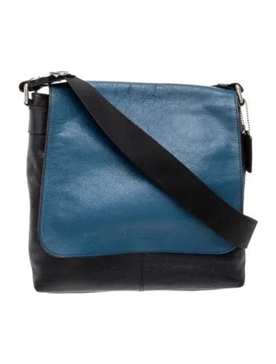 Pre-owned Coach Leather Shoulder Bag In Blue