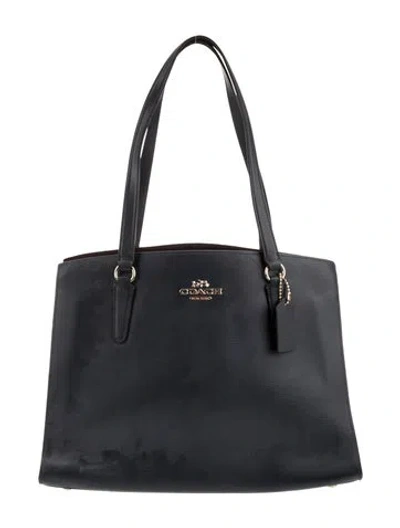 Pre-owned Coach Leather Shoulder Bag In Blue