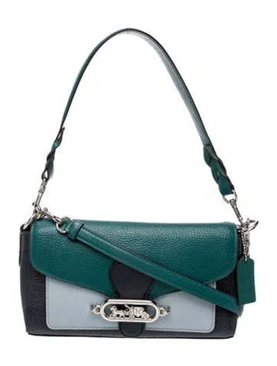 Pre-owned Coach Leather Shoulder Bag In Blue