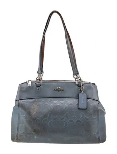 Pre-owned Coach Leather Shoulder Bag In Blue
