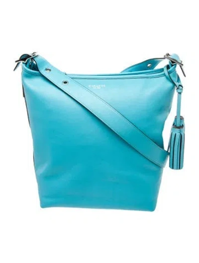 Pre-owned Coach Leather Shoulder Bag In Blue