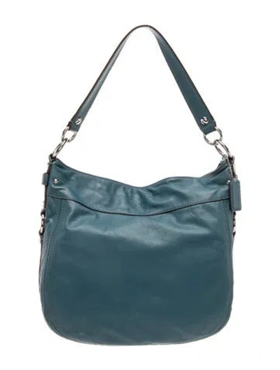 Pre-owned Coach Leather Shoulder Bag In Blue