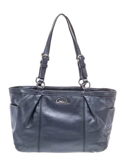 Pre-owned Coach Leather Shoulder Bag In Blue