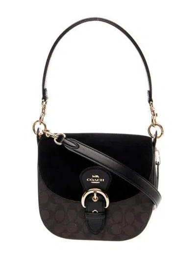 Pre-owned Coach Leather Shoulder Bag In Blue