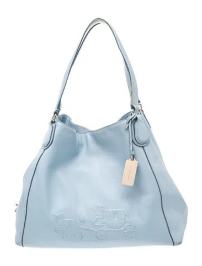 Pre-owned Coach Leather Shoulder Bag In Blue