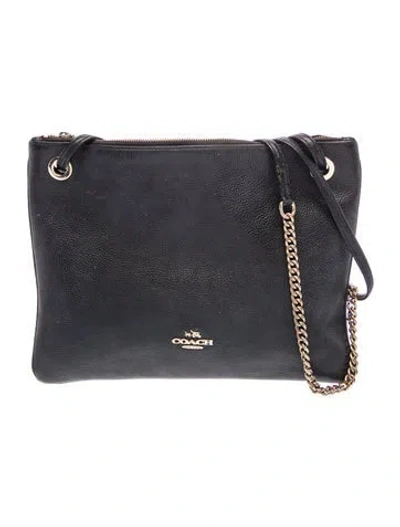 Pre-owned Coach Leather Shoulder Bag In Blue