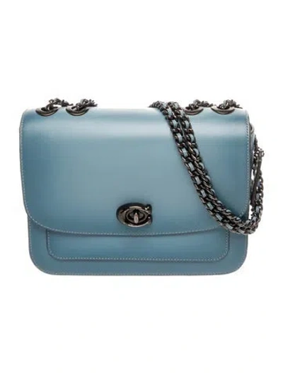 Pre-owned Coach Leather Shoulder Bag In Blue