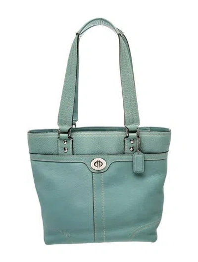 Pre-owned Coach Leather Shoulder Bag In Blue