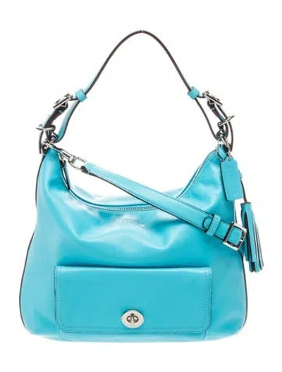 Pre-owned Coach Leather Shoulder Bag In Blue