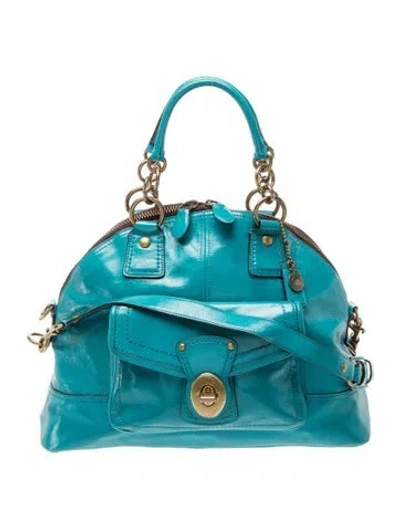 Pre-owned Coach Leather Shoulder Bag In Blue