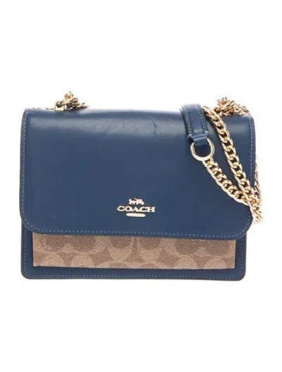 Pre-owned Coach Leather Shoulder Bag In Blue