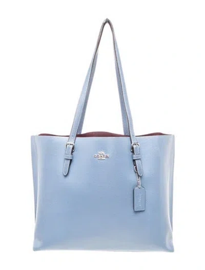 Pre-owned Coach Leather Shoulder Bag In Blue