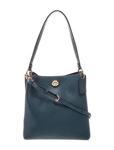 Pre-owned Coach Leather Shoulder Bag In Blue