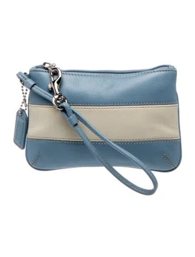 Pre-owned Coach Leather Shoulder Bag In Blue