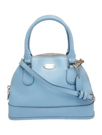 Pre-owned Coach Leather Shoulder Bag In Blue
