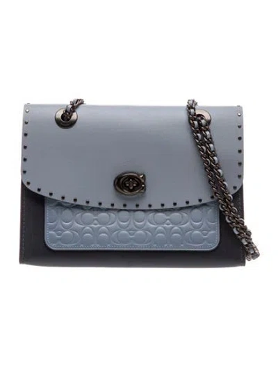 Pre-owned Coach Leather Shoulder Bag In Blue