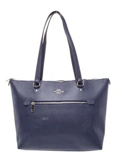 Pre-owned Coach Leather Shoulder Bag In Blue