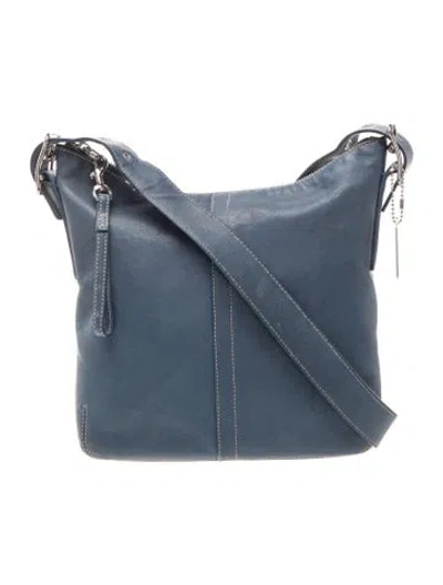Pre-owned Coach Leather Shoulder Bag In Blue