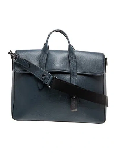 Pre-owned Coach Leather Shoulder Bag In Blue