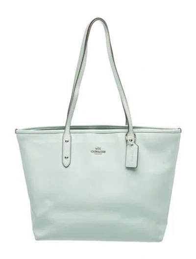 Pre-owned Coach Leather Shoulder Bag In Blue