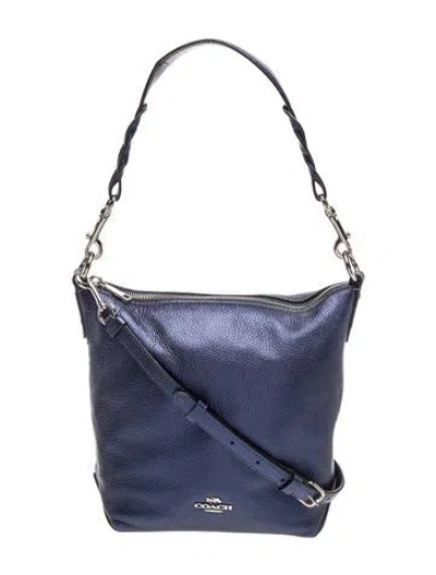 Pre-owned Coach Leather Shoulder Bag In Blue