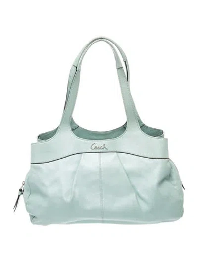 Pre-owned Coach Leather Shoulder Bag In Blue