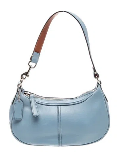 Pre-owned Coach Leather Shoulder Bag In Blue