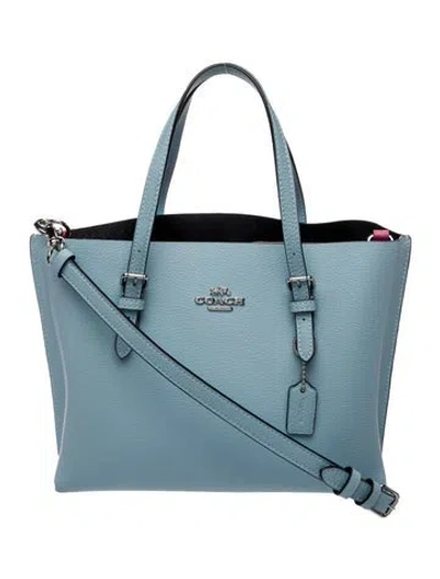 Pre-owned Coach Leather Shoulder Bag In Blue