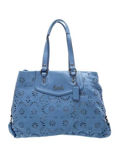 Pre-owned Coach Leather Shoulder Bag In Blue