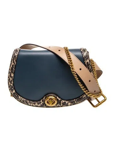 Pre-owned Coach Leather Shoulder Bag In Blue