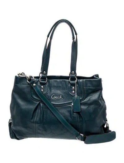 Pre-owned Coach Leather Shoulder Bag In Blue