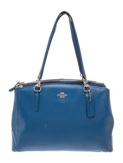 Pre-owned Coach Leather Shoulder Bag In Blue
