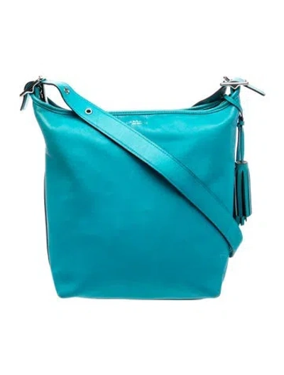 Pre-owned Coach Leather Shoulder Bag In Blue