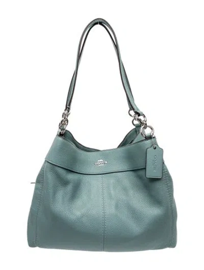 Pre-owned Coach Leather Shoulder Bag In Blue
