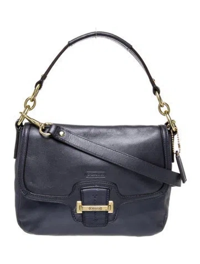 Pre-owned Coach Leather Shoulder Bag In Blue