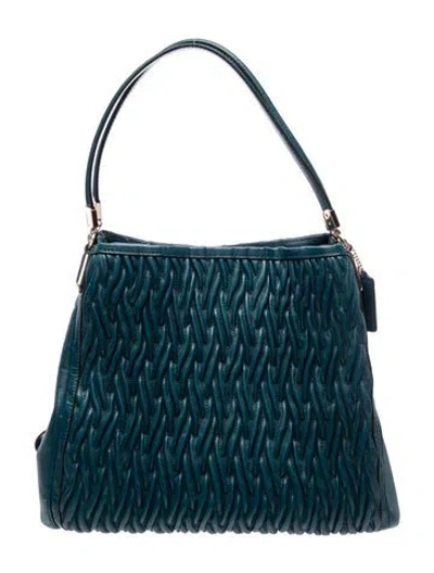 Pre-owned Coach Leather Shoulder Bag In Blue
